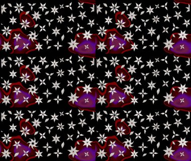 Çiçek arkaplanlı soyut zarafet eskiz deseni. Raster Güzel kumaş deseni.