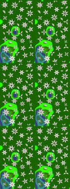 Çiçekli karalama şeklinde Raster çiçek deseni. Yumuşak, yaz çiçekli arka plan. Yeşil ve nötr renkte çiçekler.