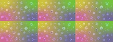 Küçük çiçekli basit bir çiçek çizimi. Raster illüstrasyonu. Tarafsız ve yeşil renklerde şirin çiçekler. Moda baskısı, albüm, ambalaj kağıdı, duvar kağıdı için zarif dekoratif süslemeler..