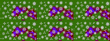 Raster Şirin kumaş deseni. Renkli Bahar Teması eskiz kalıbı. Eskiz klasiği. Düz Çiçek Elementleri Tasarımı.