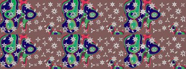 Raster illüstrasyonu. Kahverengi ve mavi renklerde. Anti-stres için Raster soyut şablon sayfası.