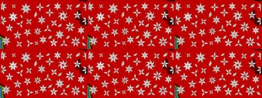 Vadinin çiçekleri kırmızı ve nötr renklerde. Raster çiçek desenleri çiziyor..