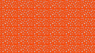 Raster illüstrasyonundaki çiçek desenli çizim. Turuncu renkte çiçekler.
