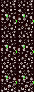 Ağaç dallı bahar çiçekleriyle desen, çiçek siluetiyle siyah renkler. Raster deseni.