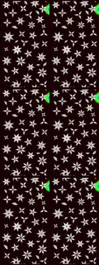 Yumuşak, bahar çiçekleri siyah renklerde. Patlayan çiçekler soyut olarak yerleştirilmiş. Raster deseni. Raster illüstrasyonu.