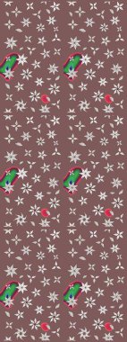 Kahverengi renkli çiçekler. Düz Çiçek Elementleri Tasarımı. Renkli Yaz Temalı eskiz kalıbı. Raster illüstrasyonunda çiçek deseni çizimi.