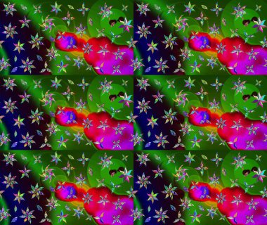 Organik elementler. Raster deseni. Botanik çizim kalıbı. Suluboya etkisi.