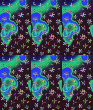 Çiçek deseni duvar kağıdı, desen dolguları ve web sayfası arka planı için kullanılabilir. Şekil verilmiş çiçeklerle eskiz deseni. Süslü zentangle çizim dokusu, soyut çiçeklerle süslenmiş..