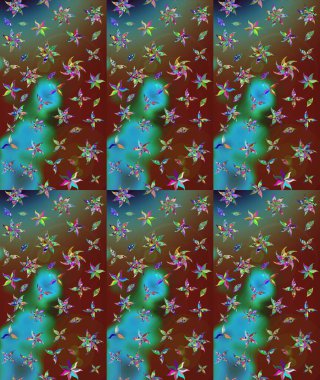 Elle boyanmış suluboya resim çizimleri, çiçekler ve bitkiler. Kahverengi renkte çiçekler.