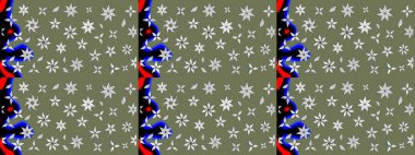 Çiçek arkaplan. - Yeşil çiçekler. Çiçek kolajı. Çiçek kompozisyonu. Doğa. Raster deseni. Küçük çiçekte güzel desen var..