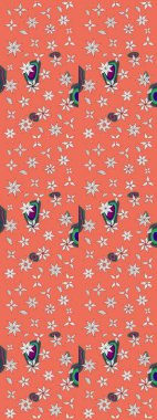 Sevimli çiçek raster deseni. Düz Çiçek Elementleri Tasarımı. Turuncu renkli çiçekler. Renkli Yaz Teması çizim şablonu.