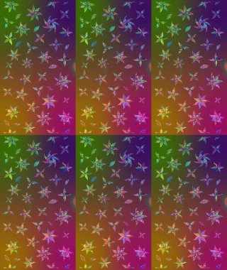 Çiçek duvar kağıdı. Çizim kalıbı. Hint süsü. Renkli süs kenarı. Raster illüstrasyonu. Kahverengi renklerde.