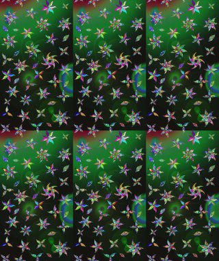 El çizimi çiçek çizimi deseni (fayans). Şirin çiçekli, desenli, gri renkli bir eskiz deseni. Tekstil için suluboya çizim deseni.