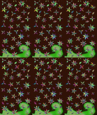 Motley illüstrasyonu. Küçük renkli çiçekler. Küçük çiçekte güzel bir desen. Robot resim. Çiçekli bahar çiçekleri. Moda baskıları için zarif bir şablon.