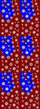 Arkaplan dokusu, duvar kağıdı, kırmızı renkli çiçek teması. Kabile sanatı boho baskısı, klasik çiçek arkaplanı. Soyut etnik raster çizim kalıbı.