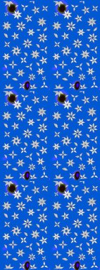 Renkli Bahar Teması eskiz kalıbı. Çiçek deseni. Düz Çiçek Elementleri Tasarımı. Raster çizimi. Güzel kumaş deseni..