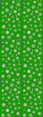 Raster illüstrasyonundaki çiçek desenli çizim. Düz Çiçek Elementleri Tasarımı. Renkli Bahar Teması eskiz kalıbı. Yeşil renkte çiçekler.