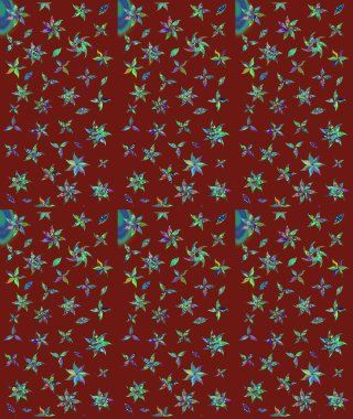 Küçük çiçekteki sevimli çiçek deseni. Kibarca, kırmızı renkte yaz çiçekleri. Raster deseni. Raster illüstrasyonu.