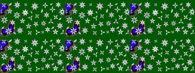 Yeşil renkli yeşil papatya deseni. Raster illüstrasyonu. Yeşil renklerde.