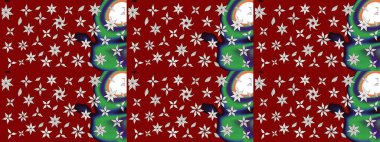 Çiçek ve yapraklı çiçek deseni. Küçük çiçekli şirin bir desen. Raster illüstrasyonu.