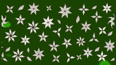 Hediye ambalaj kağıdı, tebrik kartları, posterler ve pankart tasarımı. Raster düz çiçek çizim deseni. Yeşil renkte çiçekler.