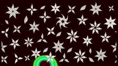 Siyah renkli çiçekler. Raster illüstrasyonundaki çiçek desenli çizim. Düz Çiçek Elementleri Tasarımı. Renkli Bahar Teması çizim şablonu.