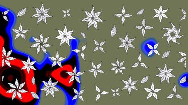 Raster çiçek izi. Çiçek yeşili eskiz deseni. Klasik taslak çizimi.