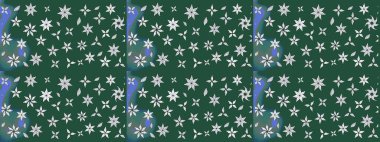 Çiçekli karalama şeklinde Raster çiçek deseni. Nazik, sevimli çiçek arkaplanı. Yeşil renkte çiçekler.