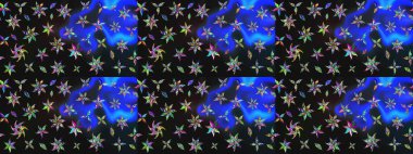 Raster çiçek desenli çiçek deseni, yapraklar, dekoratif elementler, sıçrama, lekeler, el çizimi kontur çizgileri ve Doodle çizim stili, grafik raster çizim çizimi.