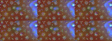 Küçük renkli çiçekler. Moda baskıları için zarif bir şablon. Küçük çiçekte güzel bir desen. Motley illüstrasyonu. Kahverengi çiçekli bahar çiçekleri.