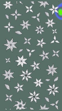 Varicoloneutral raster çizimi. Bir sürü nötr ve soyut çiçekli tropik eskiz deseni. Küçük çiçekte sevimli çiçek deseni var..