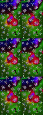 Raster - stok. Suluboya, elle çizilmiş. Eskiz arkaplan modeli. Vadinin yeşil renkli çiçekleri.