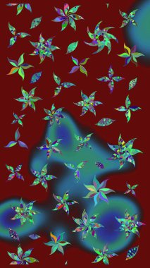 Raster Moda kumaş deseni. Çizgi çizimi kalıbı. Şirin çiçekler..