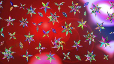 Kırmızı renkte çiçekler. Nazik, sevimli çiçek arkaplanı. Raster çiçek desenli ve çiçekli..