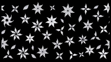 Siyah renkli çiçekler. Sketch Colour Spring Theme eskiz kalıbı. Sevimli çiçek raster deseni. Düz Çiçek Elementleri Tasarımı.