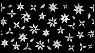 Siyah renkte güzel çiçekler, suluboya desenli, duvar kağıdı, kart ya da kumaş için fayanslı eskizler. Raster..