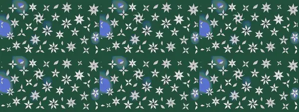 Çiçek buketleriyle klasik bir eskiz şekli. Raster illüstrasyonu. Yeşil renklerde.