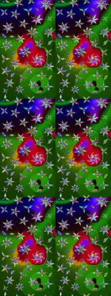 Raster - stok. Suluboya, elle çizilmiş. Eskiz arkaplan modeli. Vadinin yeşil renkli çiçekleri.