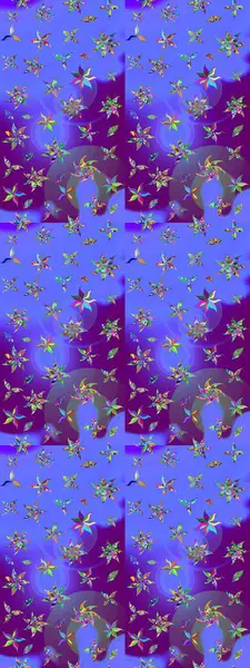 Raster deseni. Bahar çiçekleri dallı desen, mor renkler çiçekli siluet.