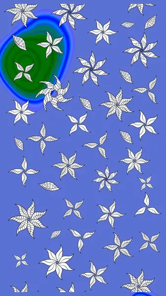 Moda baskıları için zarif bir şablon. Mavi çiçekli bahar çiçekleri. Küçük renkli çiçekler. Küçük çiçekte güzel bir desen. Motley illüstrasyonu.