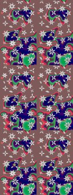 Kahverengi renkte sevimli çiçekler. Küçük çiçekli basit bir çiçek çizimi. Raster illüstrasyonu. Moda baskısı, albüm, ambalaj kağıdı, duvar kağıdı için zarif dekoratif süslemeler..