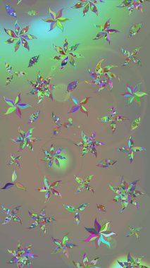 Gri ve bej renkli çiçekler. Düz Çiçek Elementleri Tasarımı. Renkli Bahar Teması eskiz kalıbı. Raster illüstrasyonunda çiçek deseni çizimi.