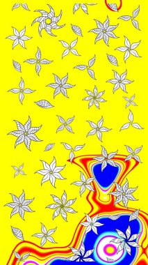 Sarı ve beyaz renkte çiçekler. Kumaş desenli papatya çiçekleri ayrıntıları.