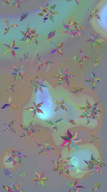 Sevimli çiçek raster deseni. Renkli Bahar Teması eskiz kalıbı. Düz Çiçek Elementleri Tasarımı. Gri ve nötr renkte çiçekler.