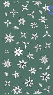 Çiçek desenli raster, yeşil ve beyaz çizgi grafik desenli soyut raster arkaplan. Modern stil dokusu.