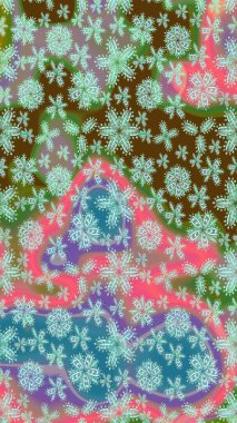 Raster çiçek desenleri çiziyor. Vadinin çiçekleri tarafsız ve pembe renklerde.