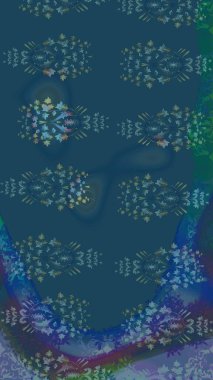 Raster. Renkli Bahar Teması eskiz kalıbı. Düz Çiçek Elementleri Tasarımı.