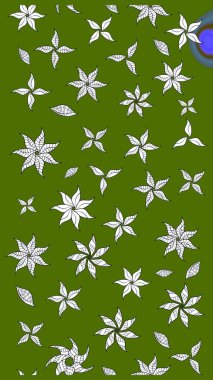 Şirin karalamalı çiçek desenli çizim. Raster illüstrasyonu. Raster illüstrasyonu. Eskiz stili yeşil ve nötr renklerde. El yapımı çiçek ve bitki koleksiyonu.