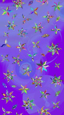 Soyut çiçek çizim kalıbı arka planı. Küçük çiçekteki sevimli çiçek deseni. Mor ve yeşil renklerde. Raster deseni. Raster illüstrasyonu.