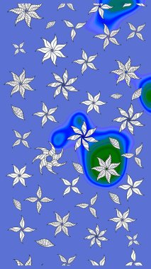 Yumuşak, yaz çiçekleri mavi ve nötr renklerde. Raster illüstrasyonu. Küçük çiçekteki sevimli çiçek deseni. Raster deseni.